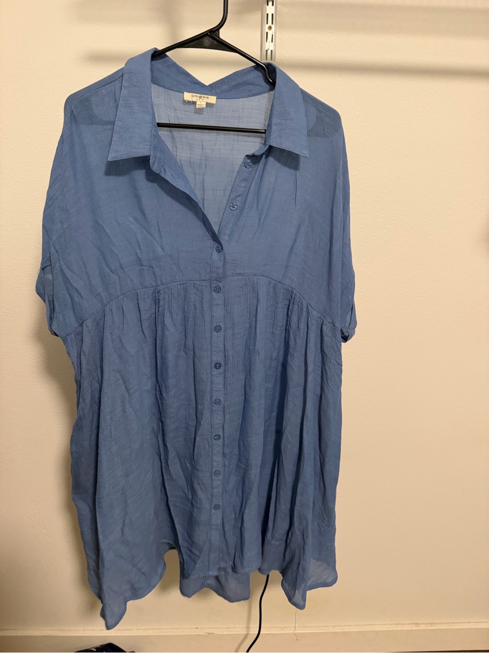 Umgee Light Blue Button-Front Tunic Top